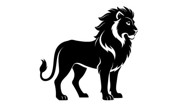 Download Silhouette of a Majestic Lion Standing - Premium Resources